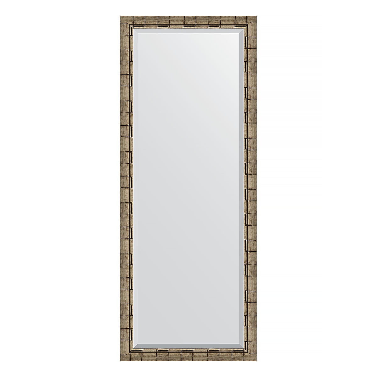 Зеркало напольное с фацетом в багетной раме Evoform серебряный бамбук 73 мм 78x198 см 23119