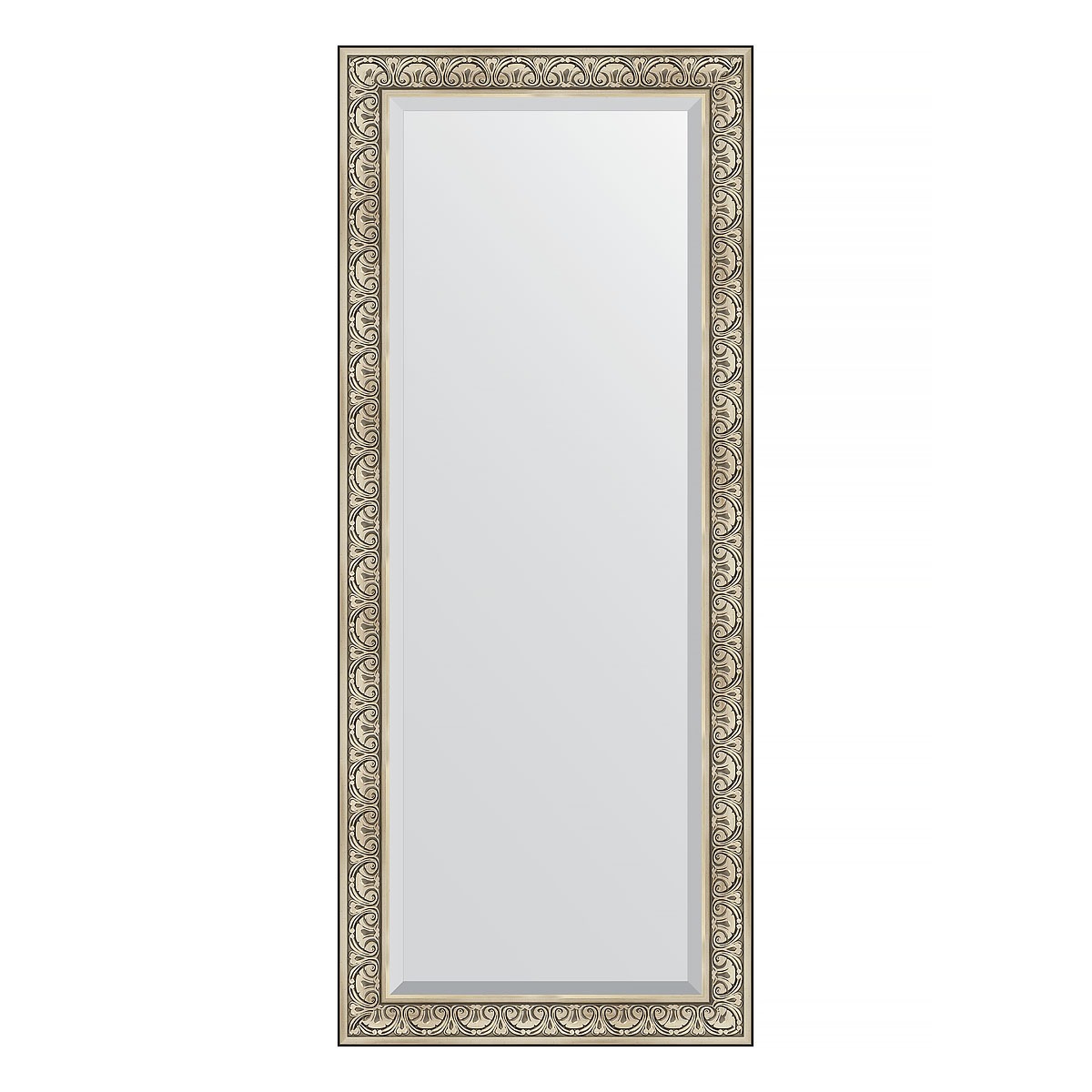 Зеркало напольное с фацетом в багетной раме Evoform барокко серебро 106 мм 85x205 см зеркало 80х135 см барокко золото evoform exclusive g by 4251