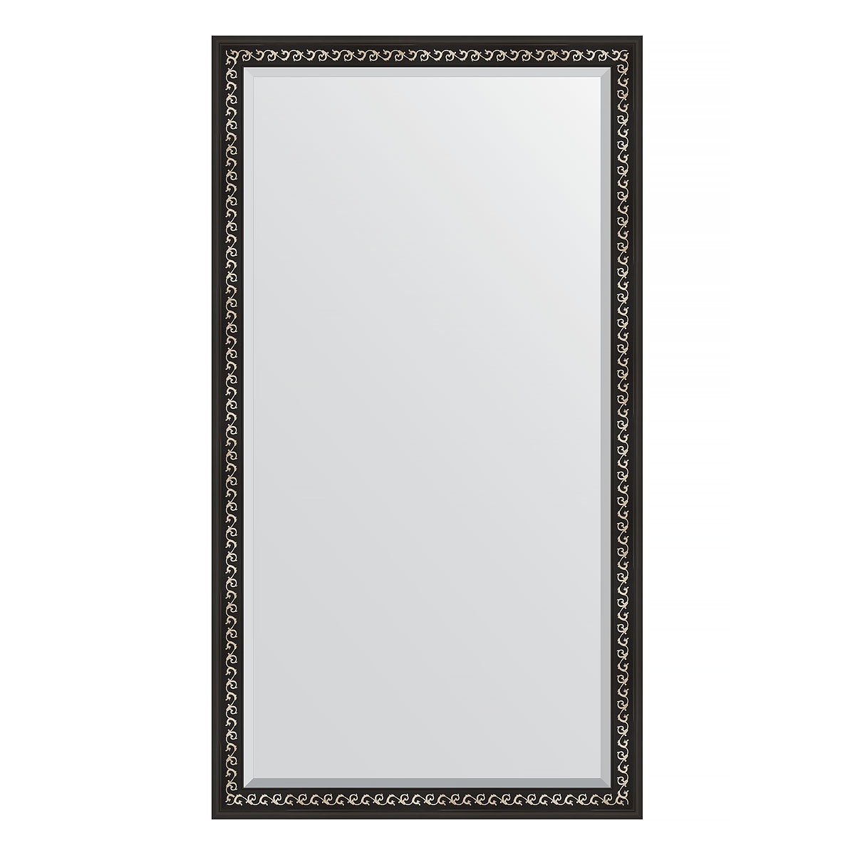 Зеркало напольное с фацетом в багетной раме Evoform черный ардеко 81 мм 110x199 см зеркало напольное с гравировкой в багетной раме черный ардеко 81 мм 110x199 см