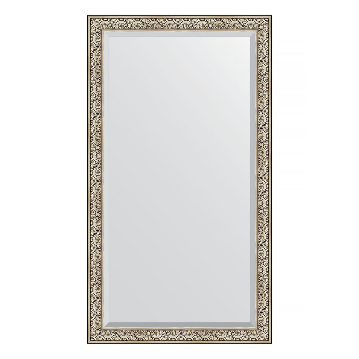Зеркало напольное с фацетом в багетной раме Evoform барокко серебро 106 мм 115x205 см зеркало напольное с фацетом в багетной раме evoform барокко серебро 106 мм 115x205 см