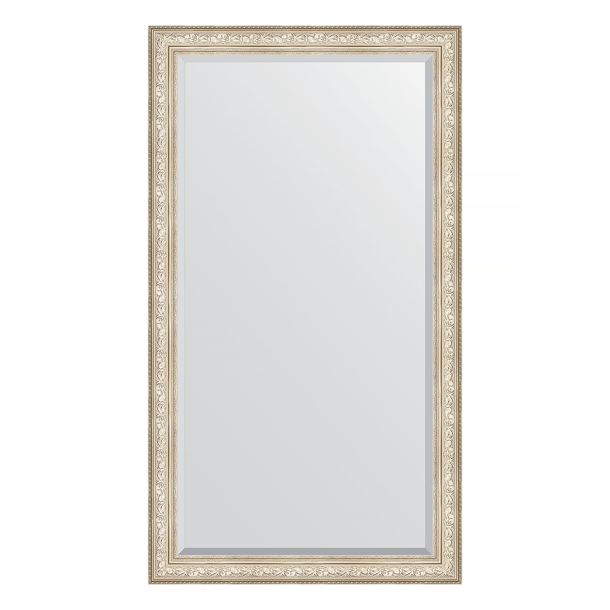 Зеркало напольное с фацетом в багетной раме Evoform виньетка серебро 109 мм 115x205 см 45379