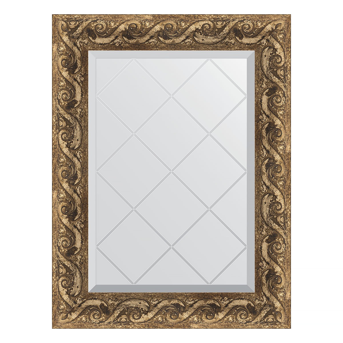 Зеркало с гравировкой в багетной раме Evoform фреска 84 мм 56x73 см
