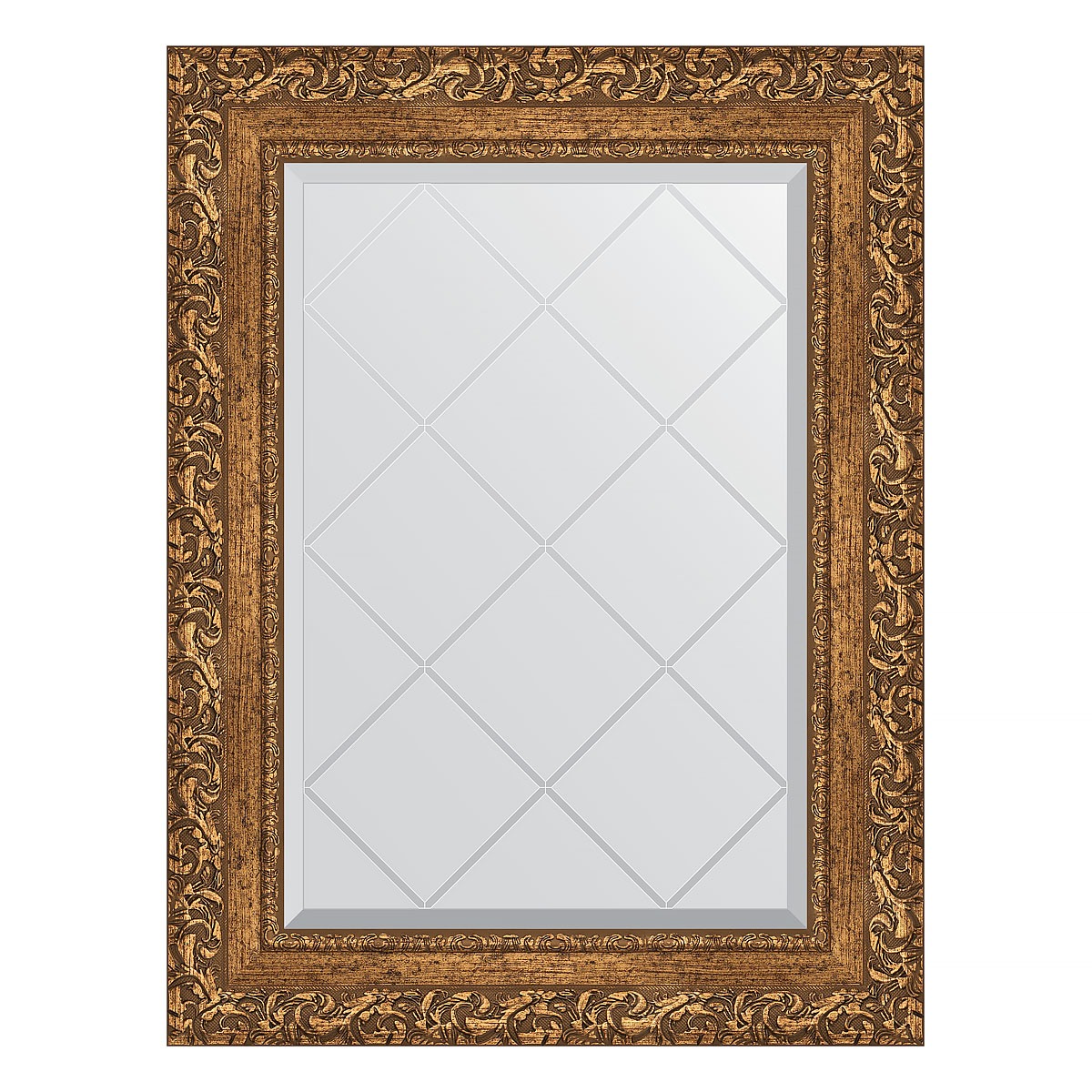 Зеркало с гравировкой в багетной раме Evoform виньетка бронзовая 85 мм 55x72 см