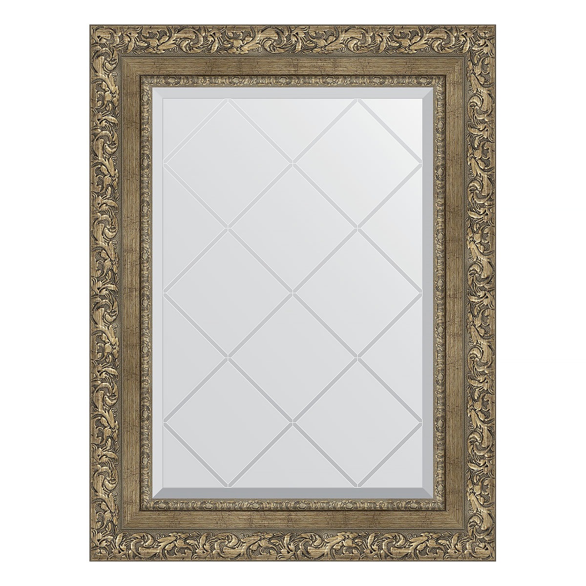 Зеркало с гравировкой в багетной раме Evoform виньетка античная латунь 85 мм 55x72 см зеркало с гравировкой в багетной раме evoform белая кожа с хромом 78 мм 94х169 см