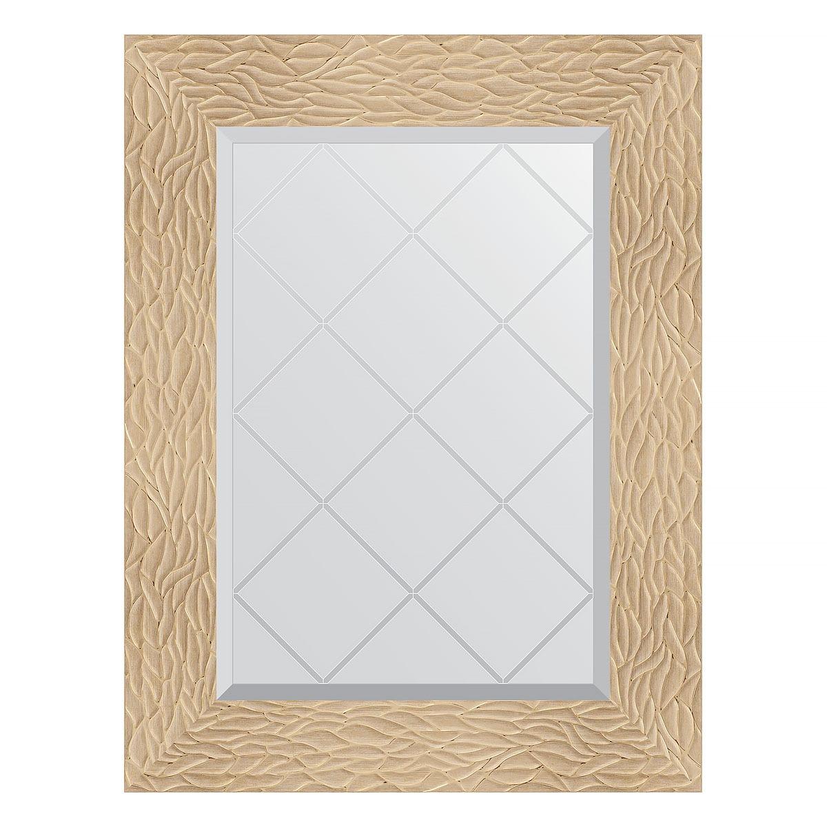 фото Зеркало с гравировкой в багетной раме evoform золотые дюны 90 мм 56x74 см