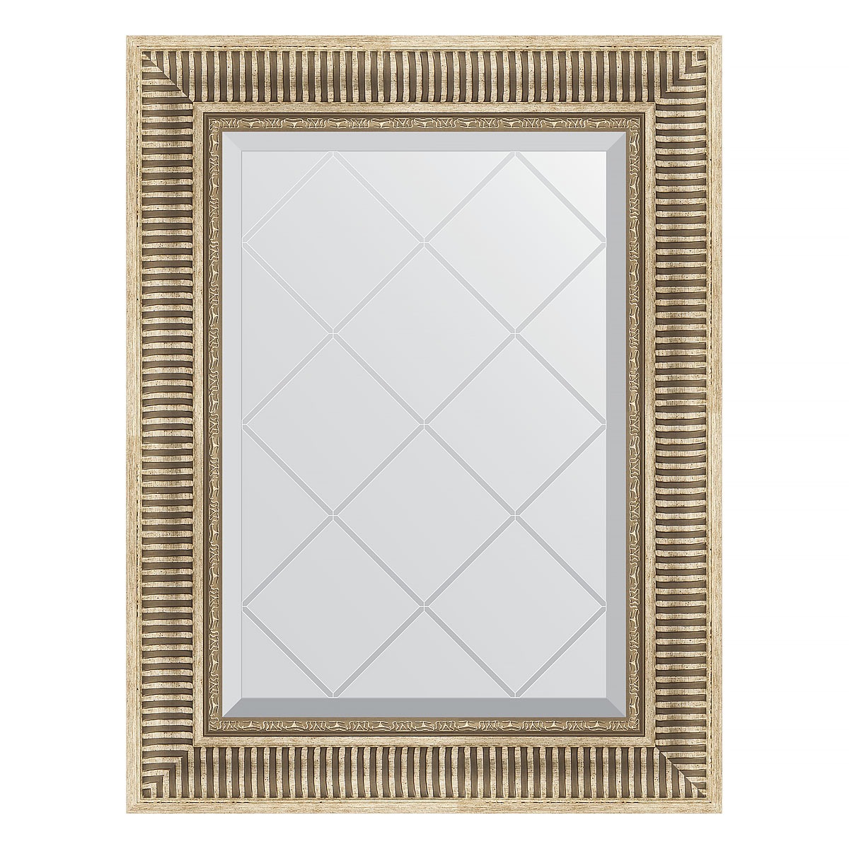 Зеркало с гравировкой в багетной раме Evoform серебряный акведук 93 мм 57x75 см форма simax exclusive прямоугольная 35х27х6 см