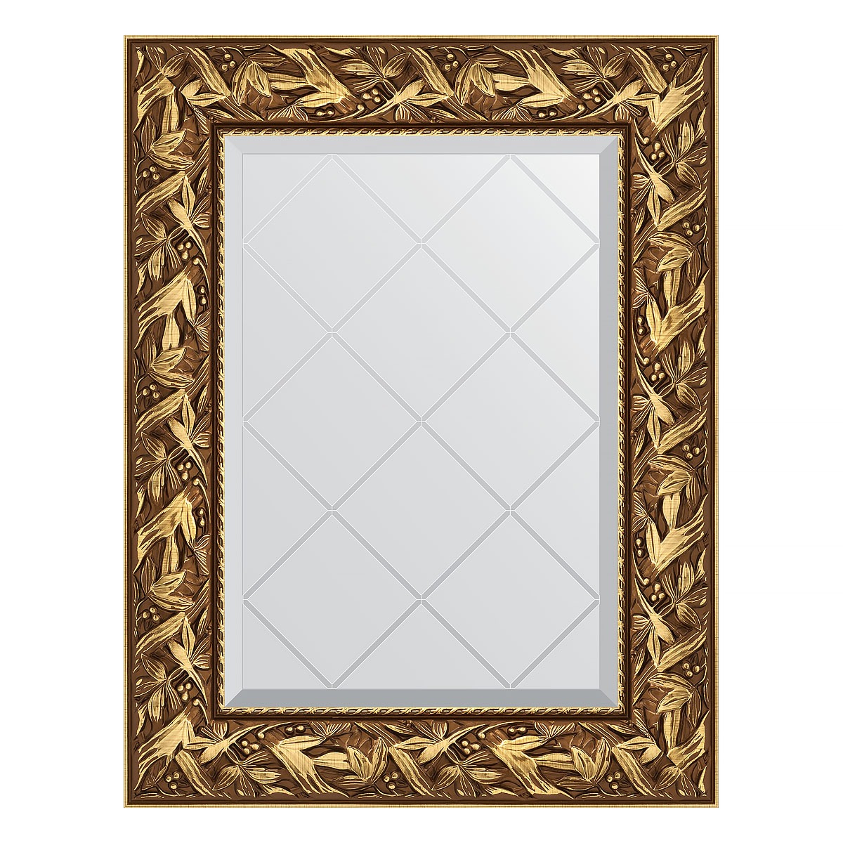 зеркало с гравировкой в багетной раме evoform византия серебро 99 мм 59x76 см Зеркало с гравировкой в багетной раме Evoform византия золото 99 мм 59x76 см