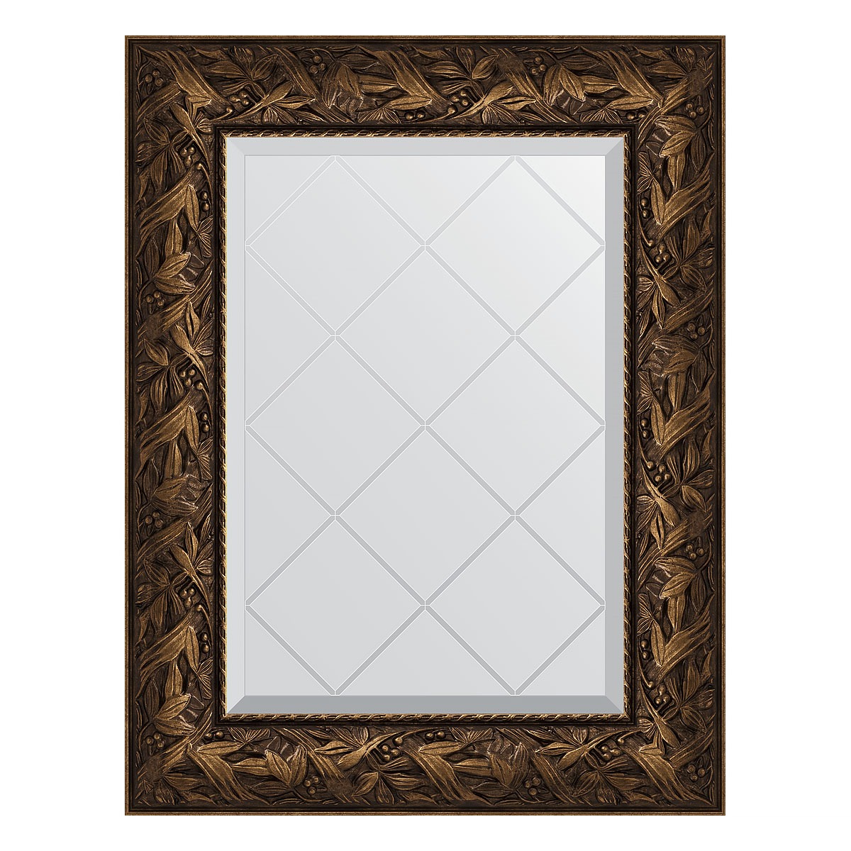 Зеркало с гравировкой в багетной раме Evoform византия бронза 99 мм 59x76 см форма simax exclusive прямоугольная 35х27х6 см
