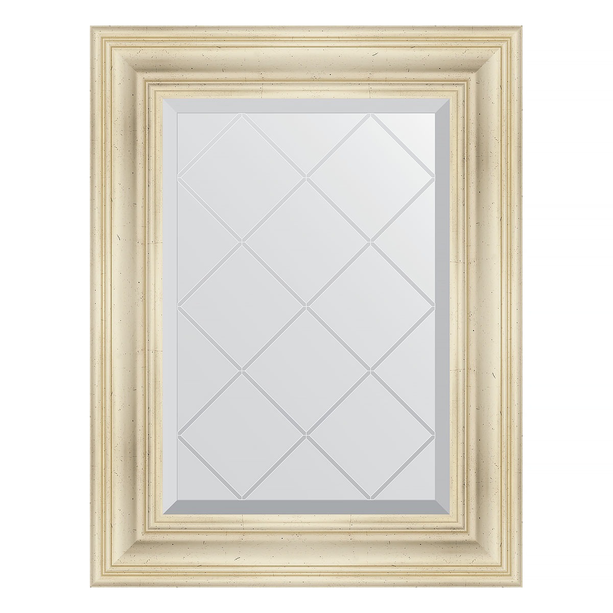 Зеркало с гравировкой в багетной раме Evoform травленое серебро 99 мм 59x76 см