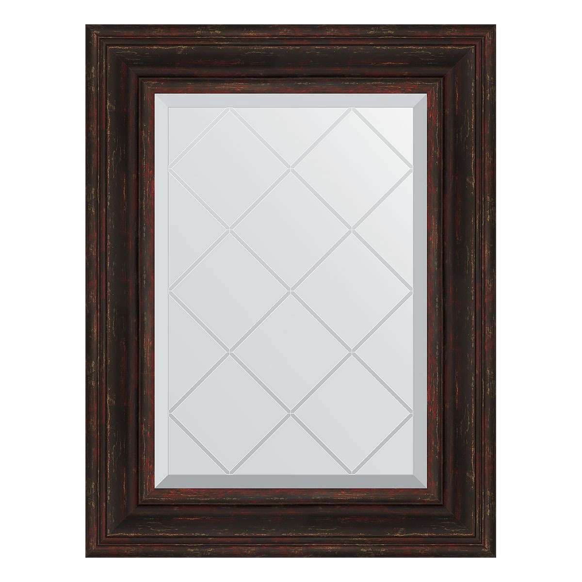 Зеркало с гравировкой в багетной раме Evoform темный прованс 99 мм 59x76 см зеркало 79х169 см темный прованс evoform exclusive by 3603