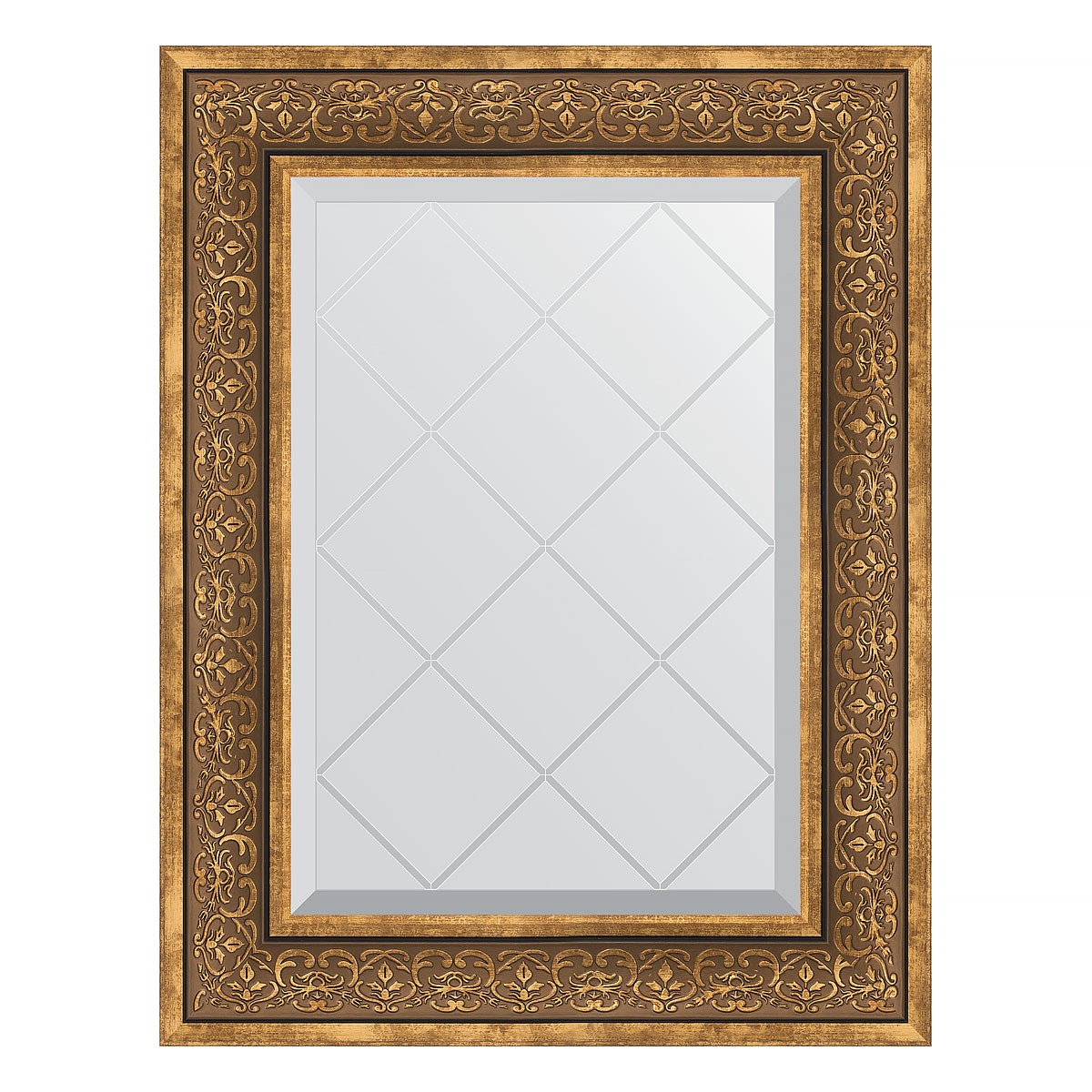 Зеркало с гравировкой в багетной раме Evoform вензель бронзовый 101 мм 59x76 см форма simax exclusive прямоугольная 35х27х6 см