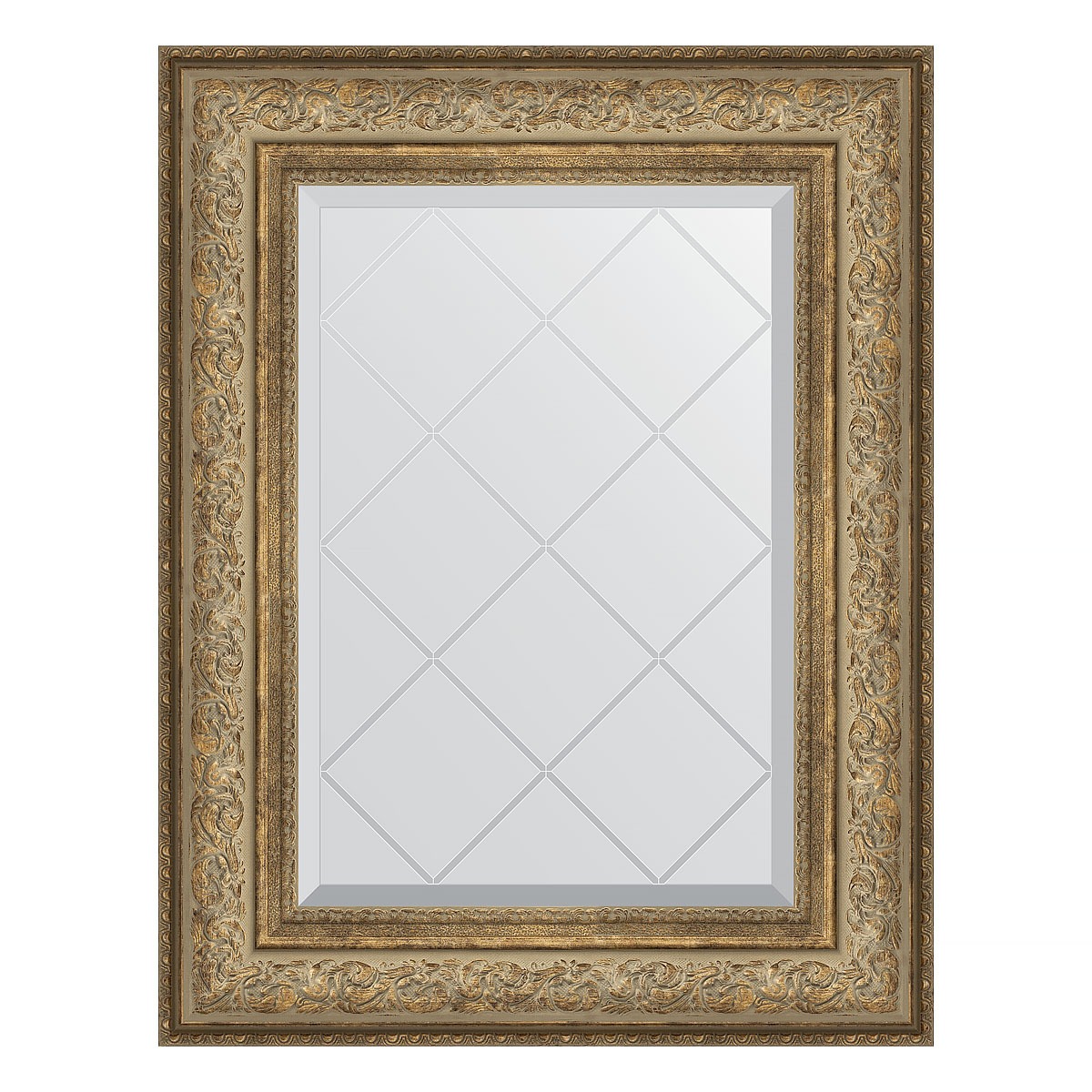 Зеркало с гравировкой в багетной раме Evoform виньетка античная бронза 109 мм 60x78 см форма simax exclusive прямоугольная 35х27х6 см
