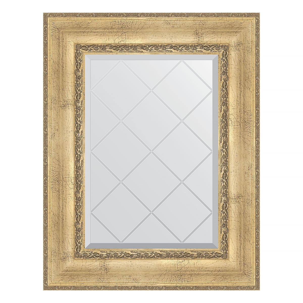 Зеркало с гравировкой в багетной раме Evoform состаренное серебро с орнаментом 120 мм 62x80 см зеркало с гравировкой в багетной раме evoform белая кожа с хромом 78 мм 94х169 см