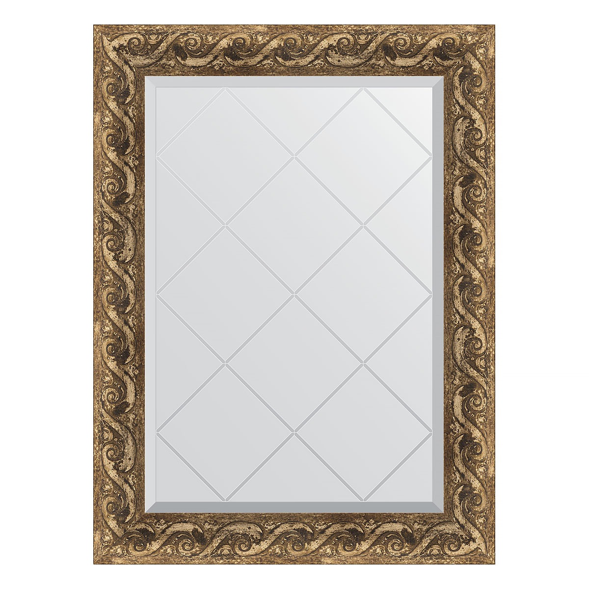 Зеркало с гравировкой в багетной раме Evoform фреска 84 мм 66x88 см зеркало с гравировкой в багетной раме фреска 84 мм 66x88 см