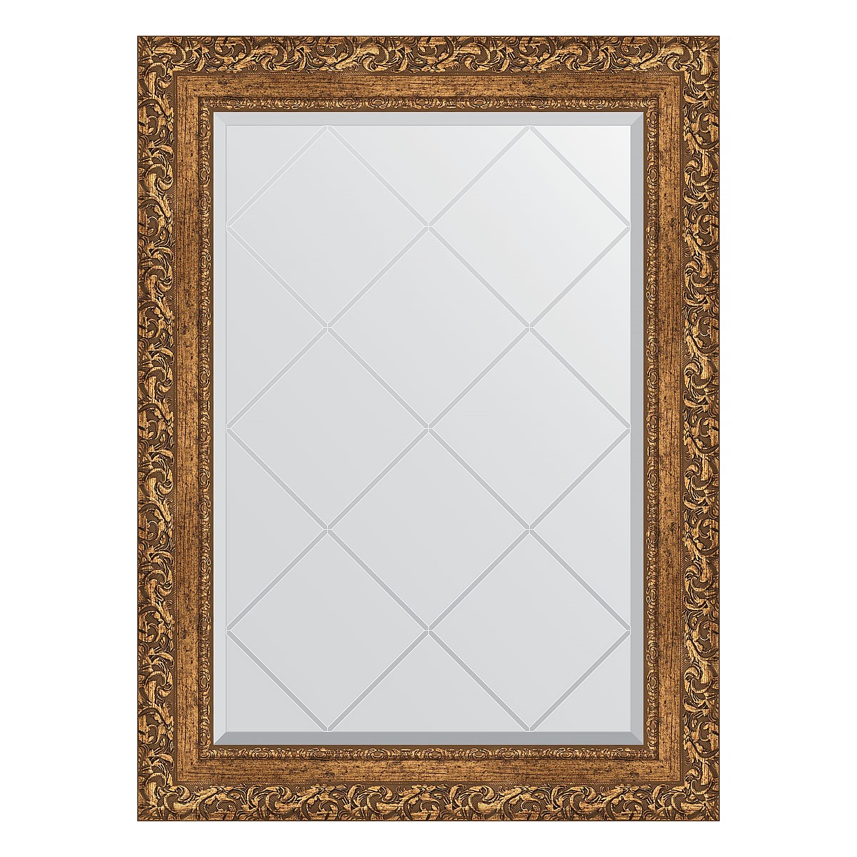 Зеркало с гравировкой в багетной раме Evoform виньетка бронзовая 85 мм 65x87 см