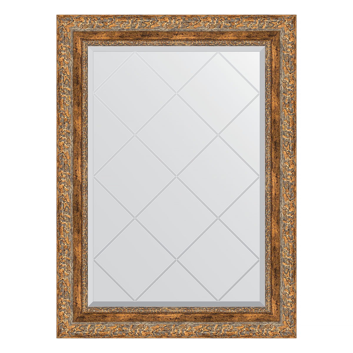 фото Зеркало с гравировкой в багетной раме evoform виньетка античная бронза 85 мм 65x87 см