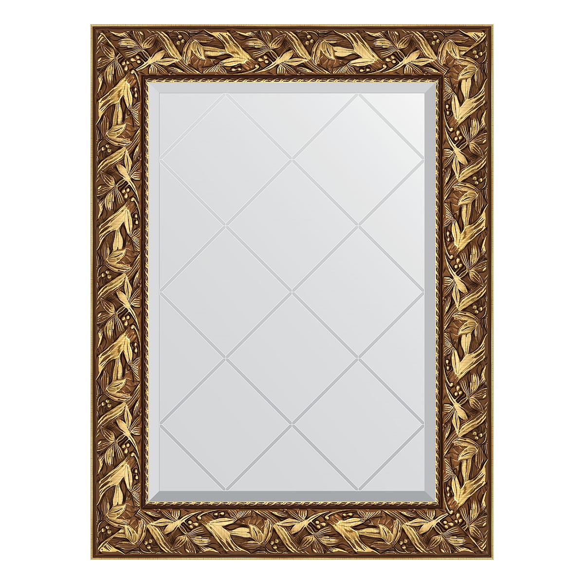 фото Зеркало с гравировкой в багетной раме evoform византия золото 99 мм 69x91 см