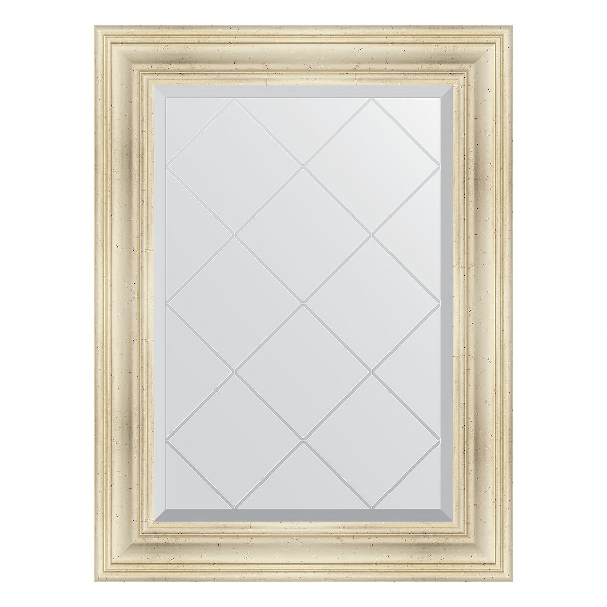 Зеркало с гравировкой в багетной раме Evoform травленое серебро 99 мм 69x91 см
