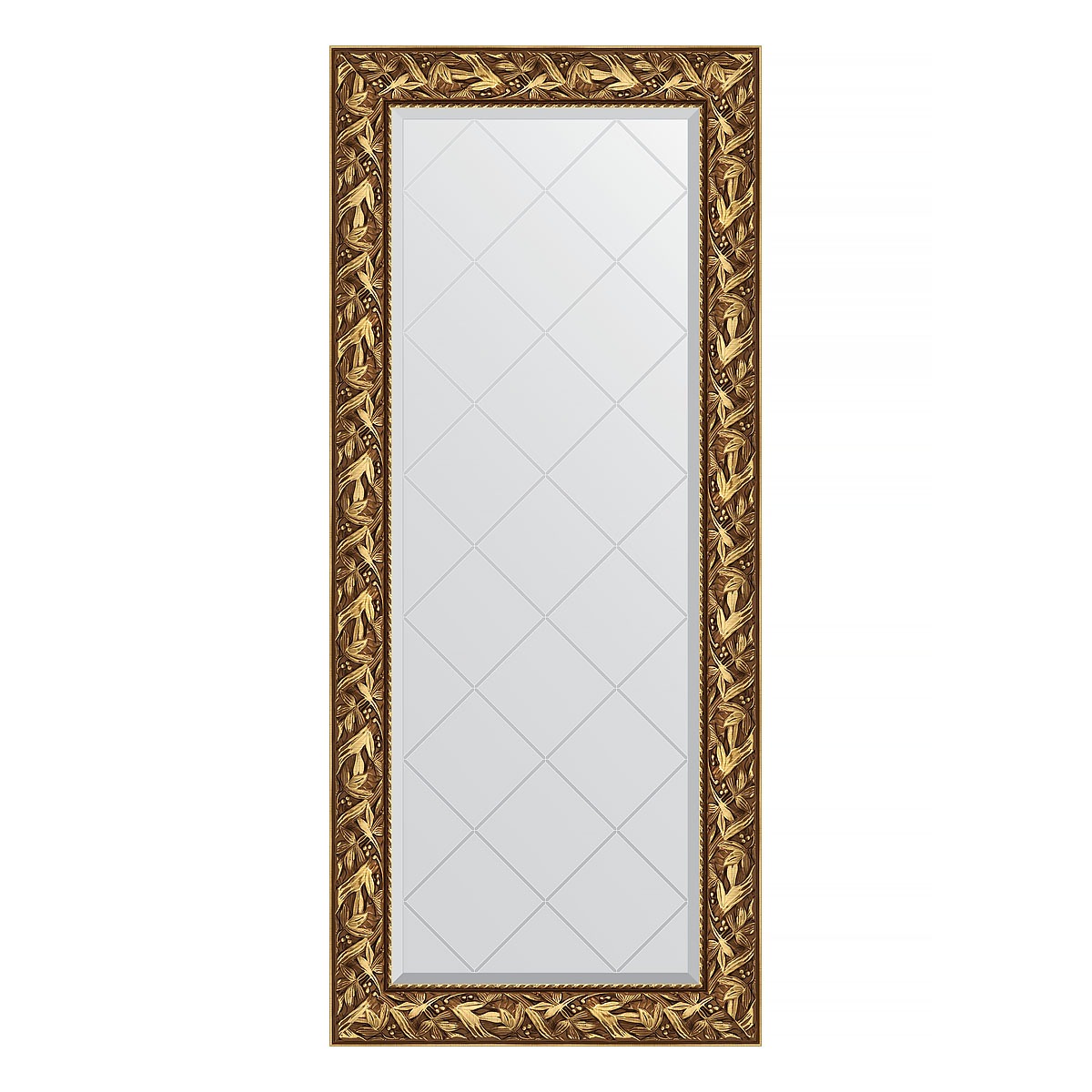 Зеркало с гравировкой в багетной раме Evoform византия золото 99 мм 69x158 см