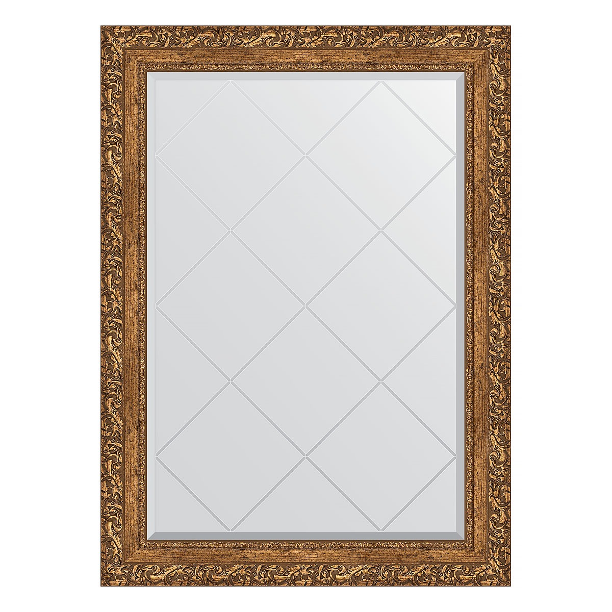 Зеркало с гравировкой в багетной раме Evoform виньетка бронзовая 85 мм 75x102 см