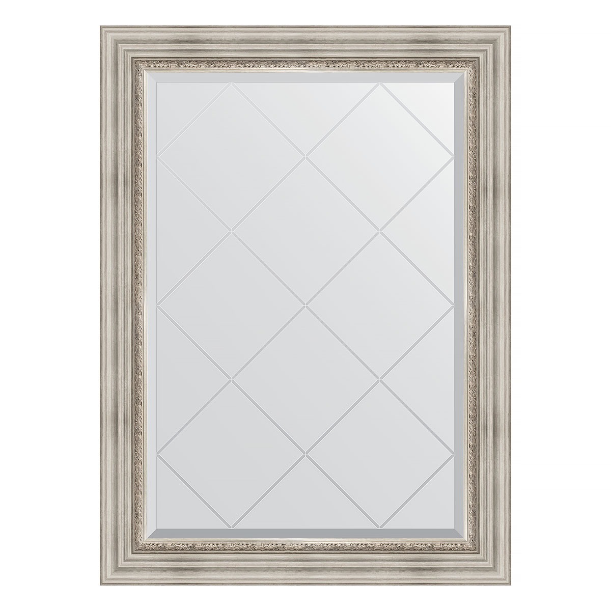 Зеркало с гравировкой в багетной раме Evoform римское серебро 88 мм 76x104 см