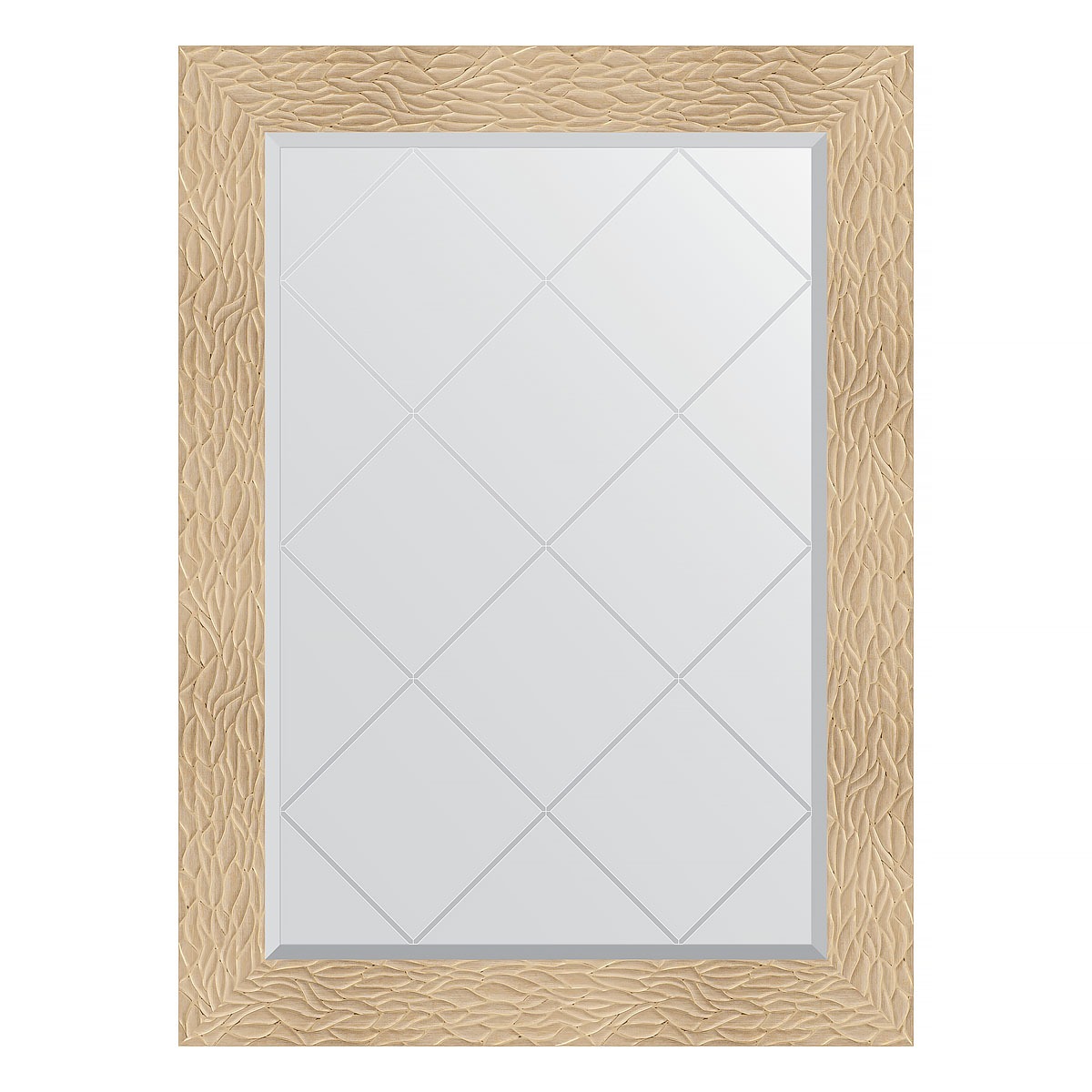 Зеркало с гравировкой в багетной раме Evoform золотые дюны 90 мм 76x104 см