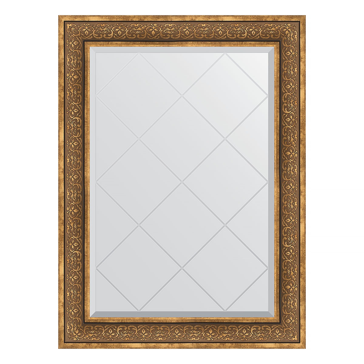 Зеркало с гравировкой в багетной раме Evoform вензель бронзовый 101 мм 79x106 см