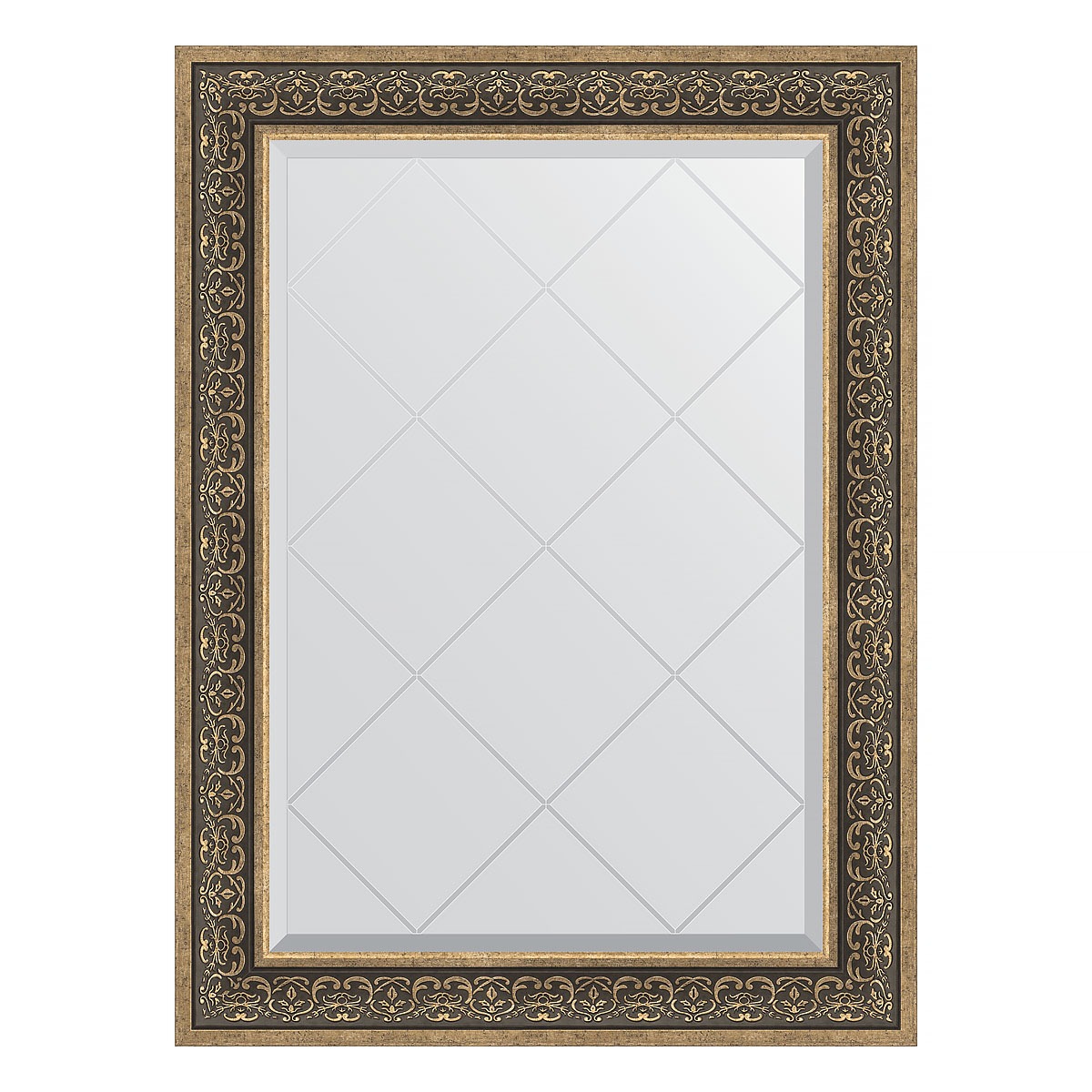 Зеркало с гравировкой в багетной раме Evoform вензель серебряный 101 мм 79x106 см