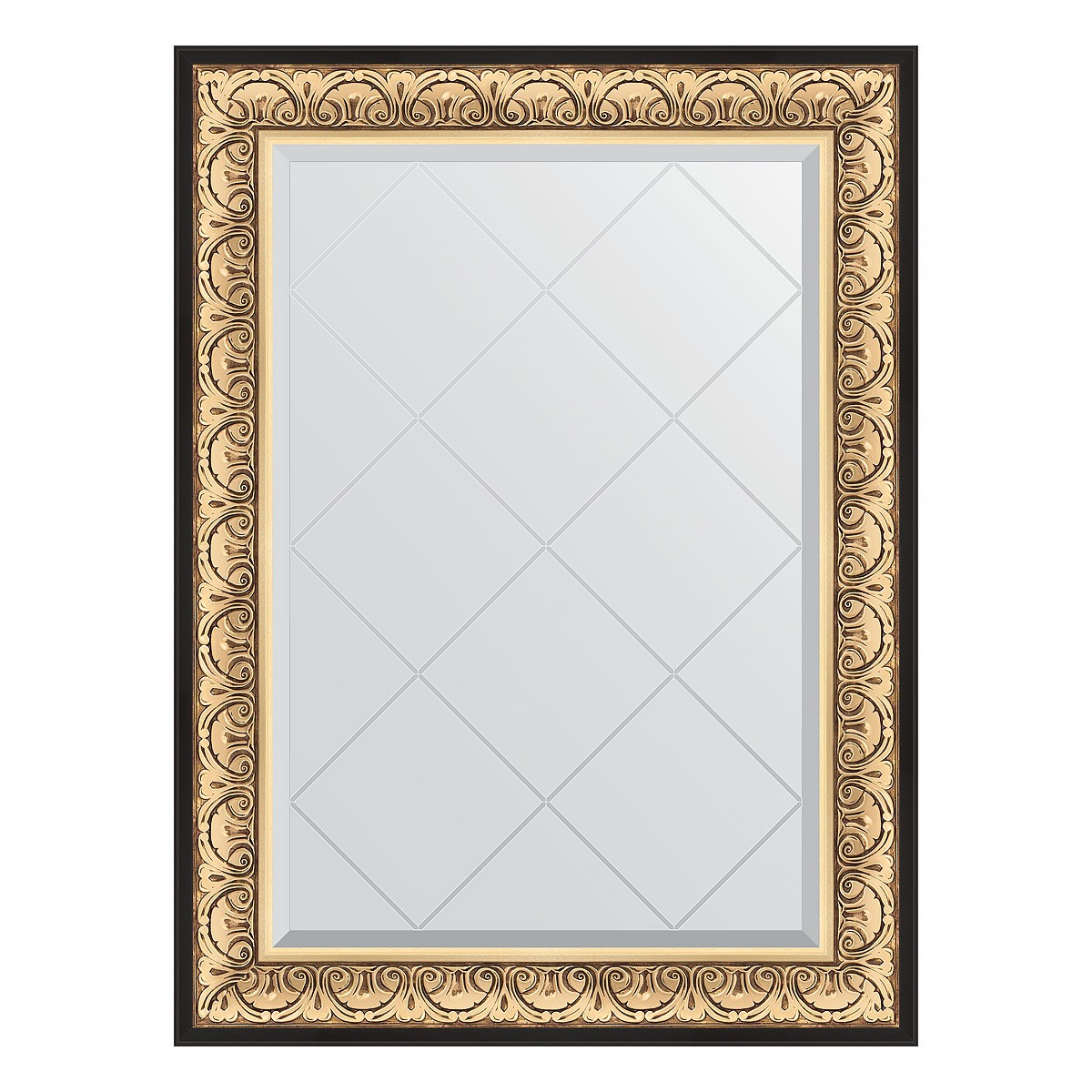 Зеркало с гравировкой в багетной раме Evoform барокко золото 106 мм 80x107 см зеркало с гравировкой в багетной раме evoform барокко золото 106 мм 60x77 см