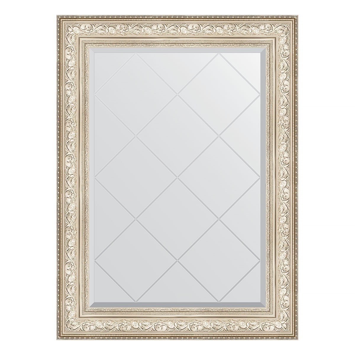 Зеркало с гравировкой в багетной раме Evoform виньетка серебро 109 мм 80x108 см зеркало 45х55 см виньетка античное серебро