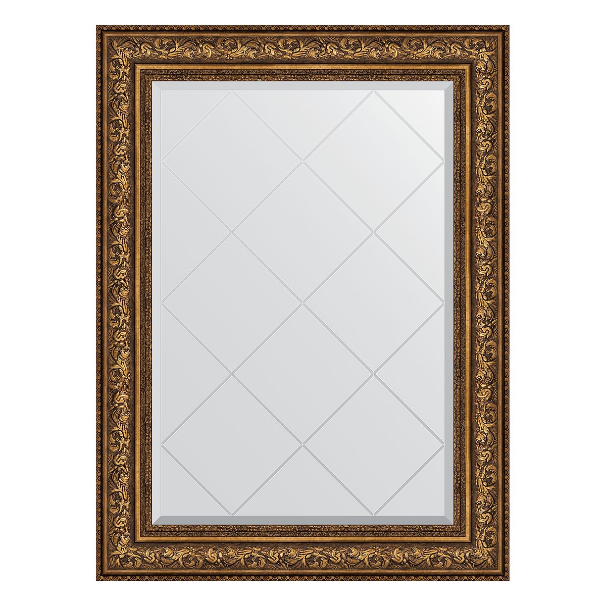 фото Зеркало с гравировкой в багетной раме evoform виньетка состаренная бронза 109 мм 80x108 см