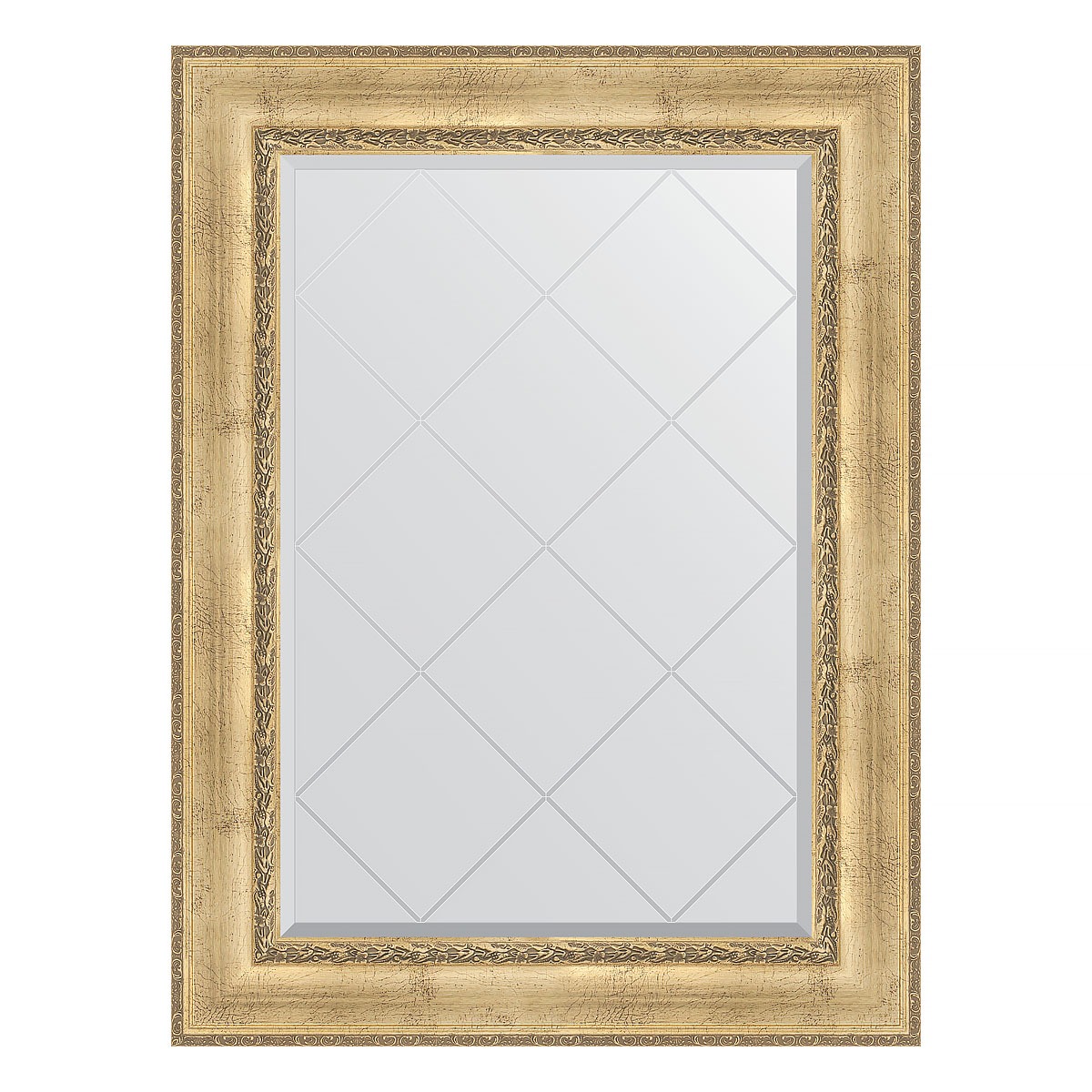 Зеркало с гравировкой в багетной раме Evoform состаренное серебро с орнаментом 120 мм 82x110 см