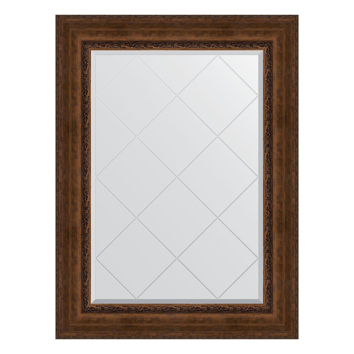 фото Зеркало с гравировкой в багетной раме evoform состаренная бронза с орнаментом 120 мм 82x110 см