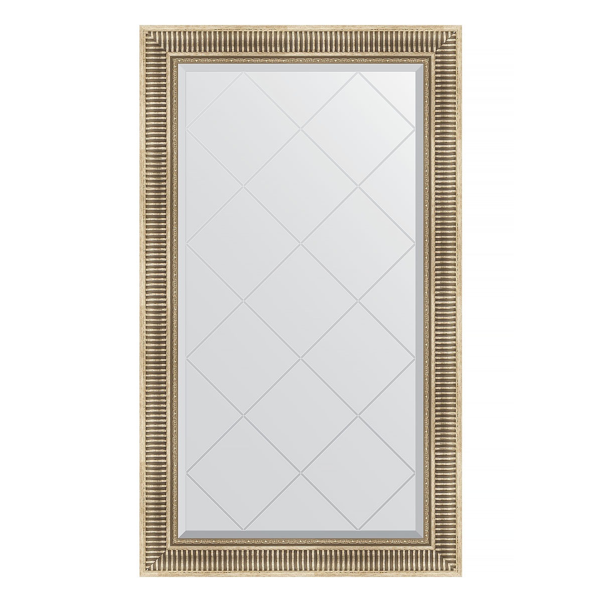 фото Зеркало с гравировкой в багетной раме evoform серебряный акведук 93 мм 77x132 см