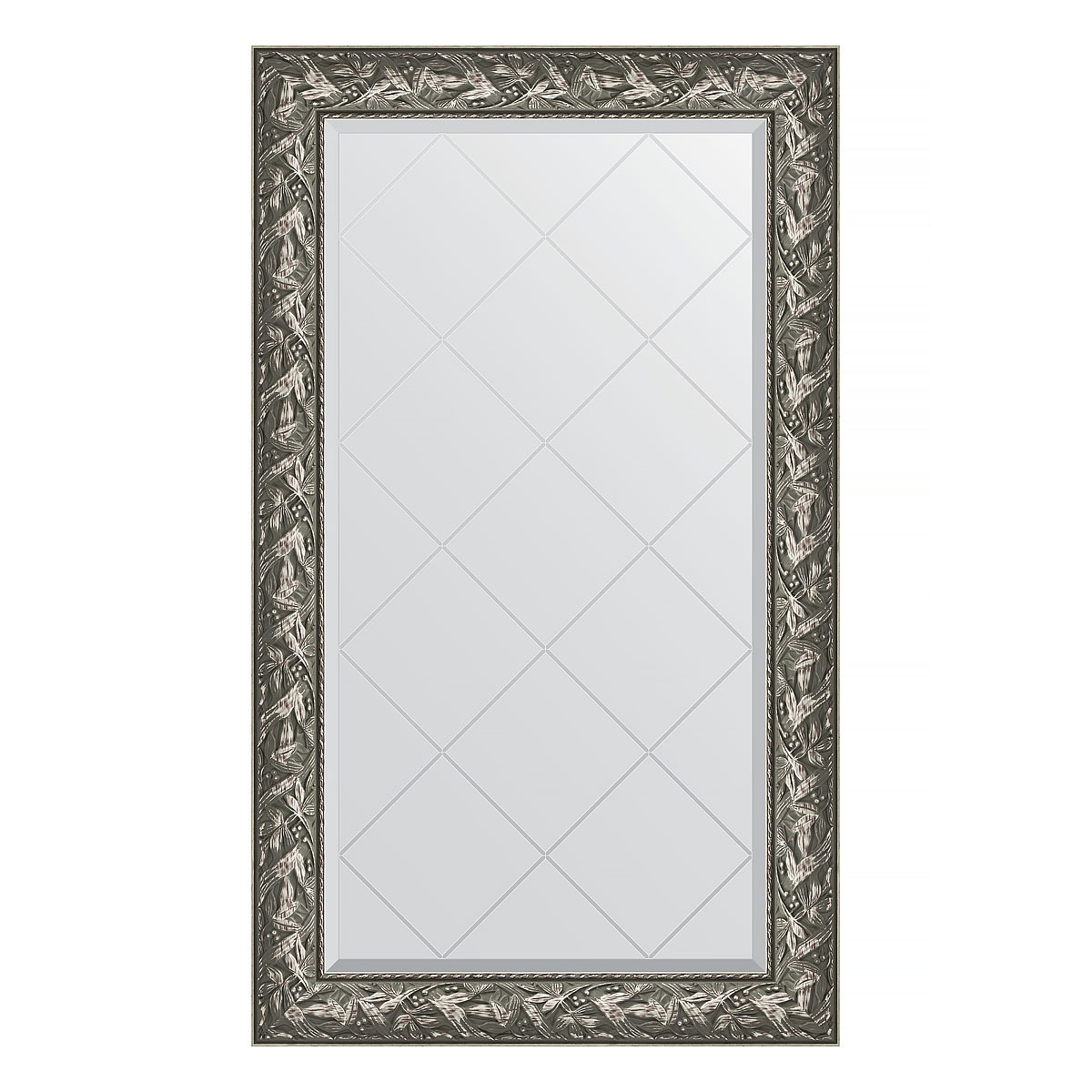 Зеркало с гравировкой в багетной раме Evoform византия серебро 99 мм 79x133 см