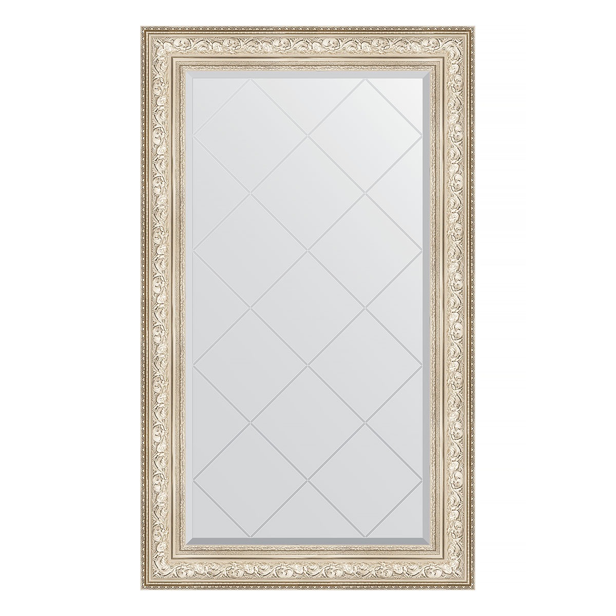 Зеркало с гравировкой в багетной раме Evoform виньетка серебро 109 мм 80x135 см зеркало 45х55 см виньетка античное серебро