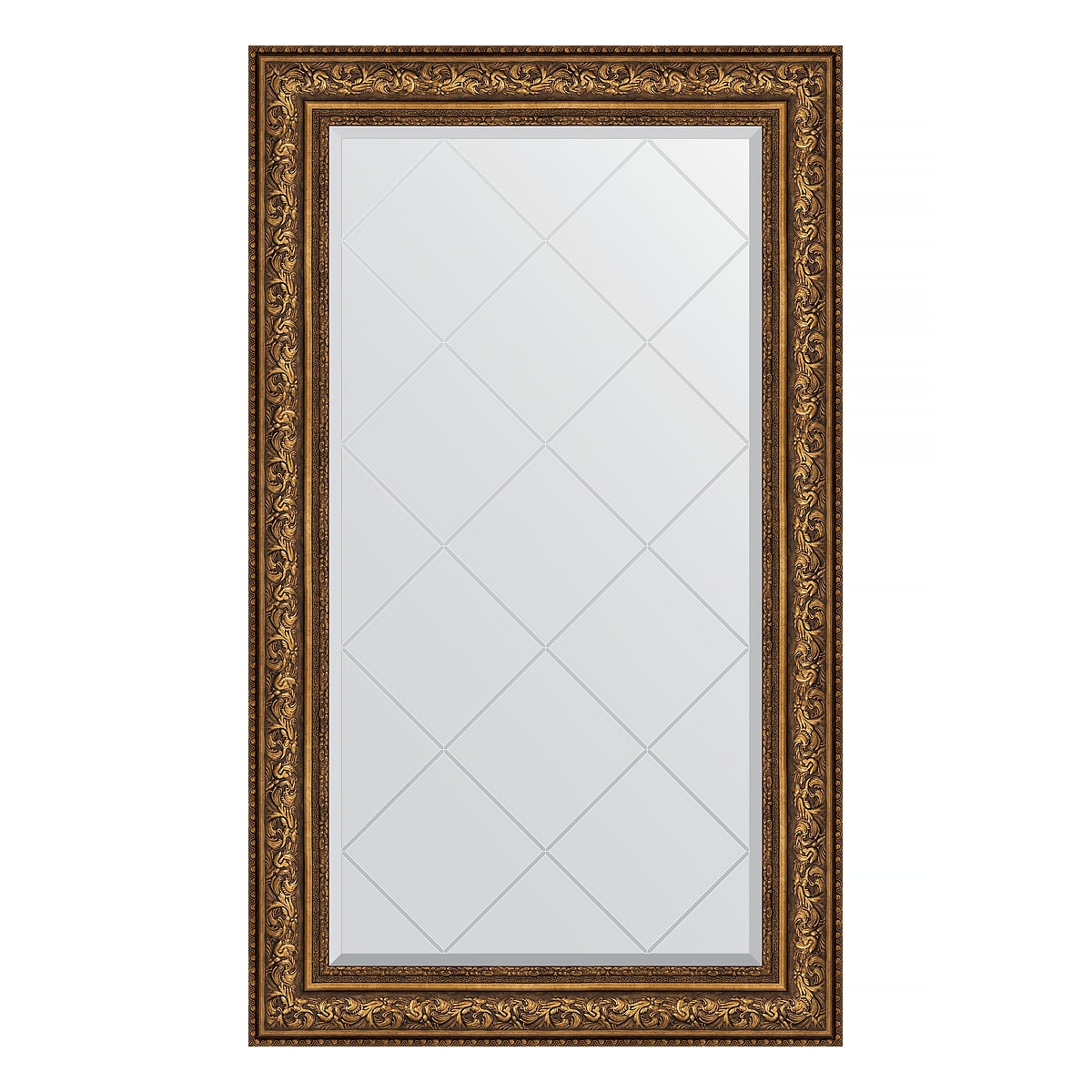 Зеркало с гравировкой в багетной раме Evoform виньетка состаренная бронза 109 мм 80x135 см