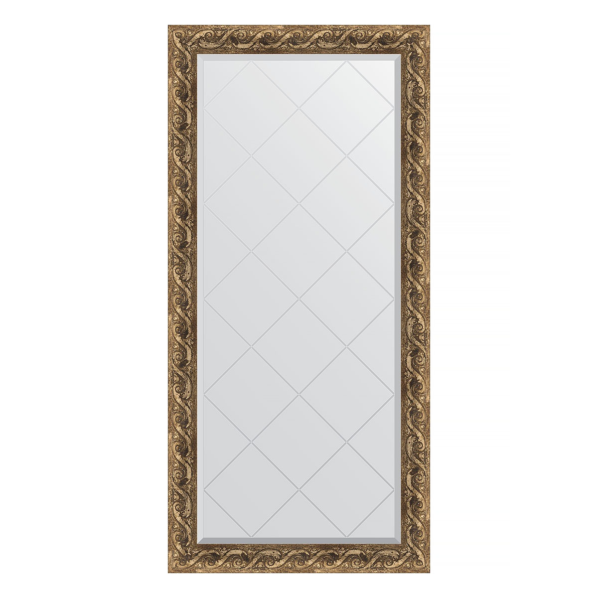 Зеркало с гравировкой в багетной раме Evoform фреска 84 мм 76x158 см