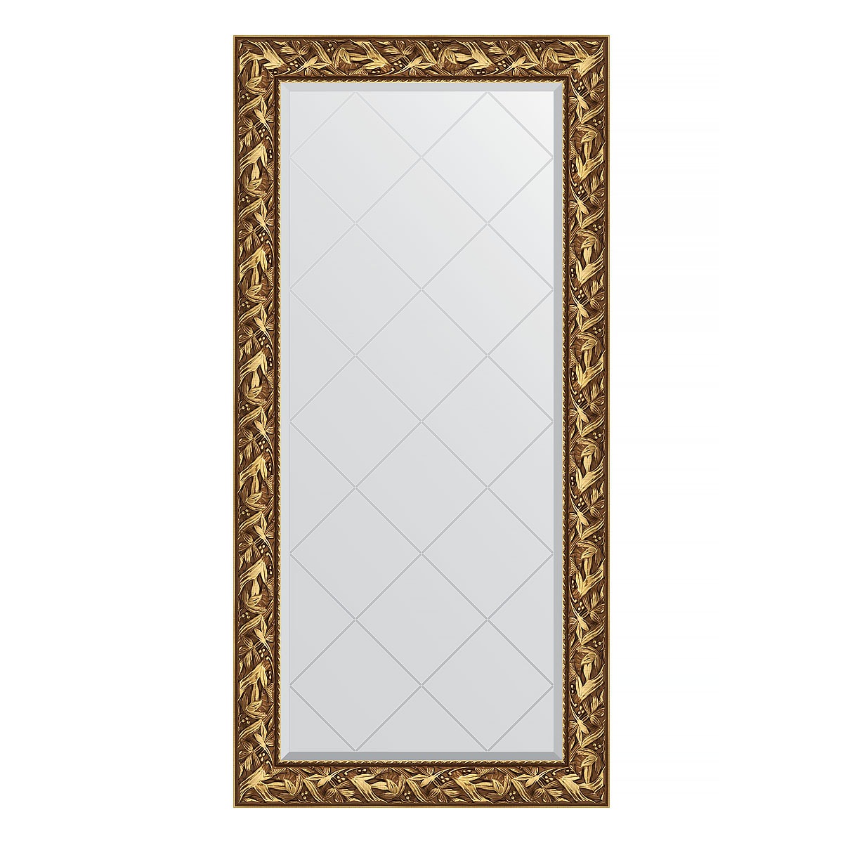 фото Зеркало с гравировкой в багетной раме evoform византия золото 99 мм 79x161 см