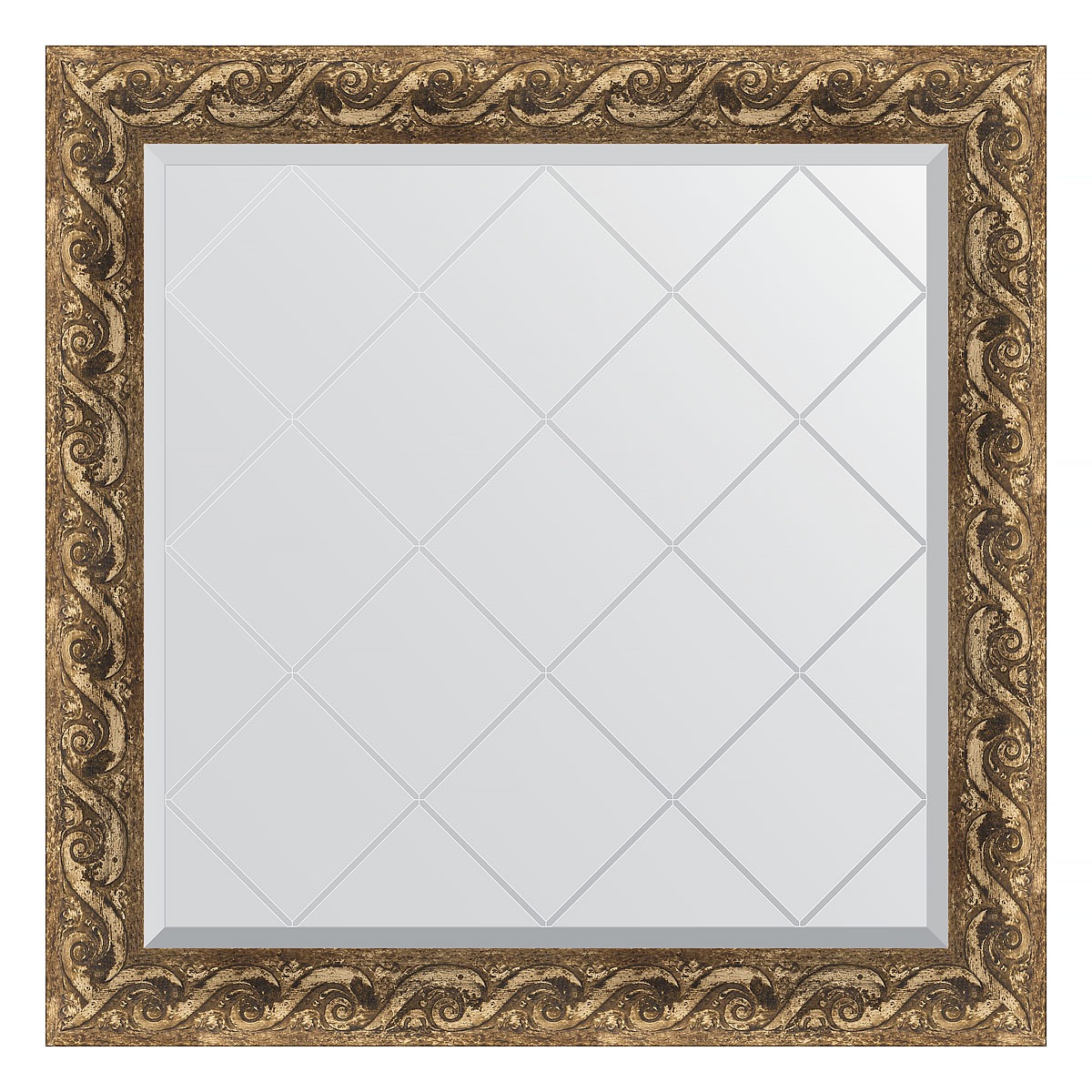 Зеркало с гравировкой в багетной раме Evoform фреска 84 мм 86x86 см