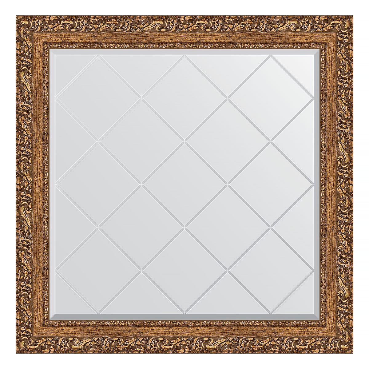 фото Зеркало с гравировкой в багетной раме evoform виньетка бронзовая 85 мм 85x85 см