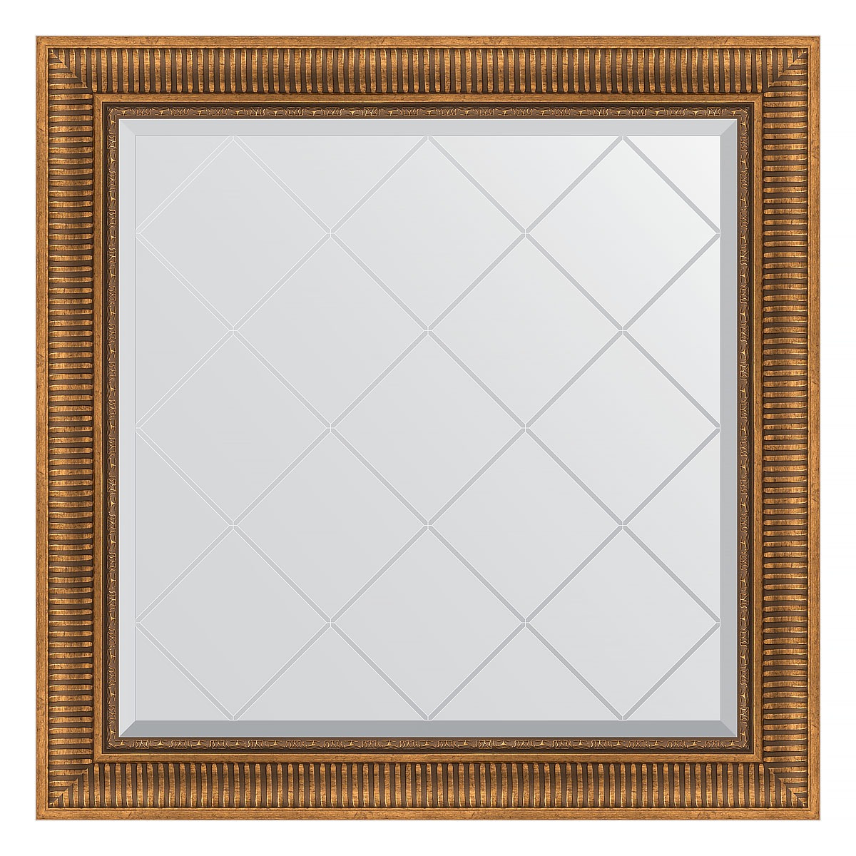Зеркало с гравировкой в багетной раме Evoform бронзовый акведук 93 мм 87x87 см