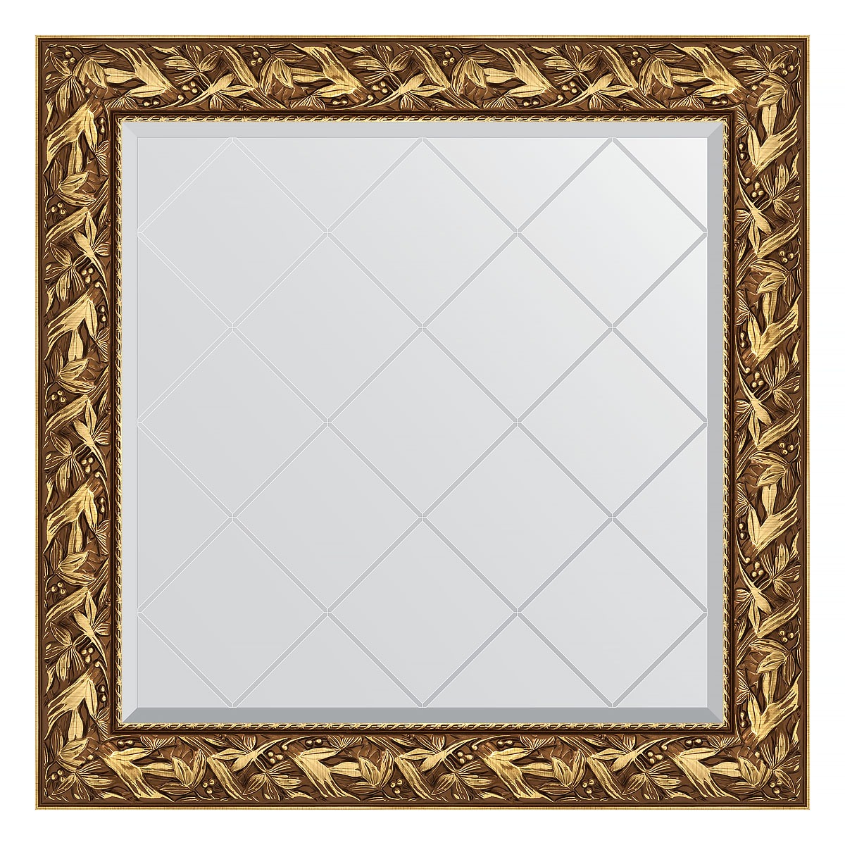 Зеркало с гравировкой в багетной раме Evoform византия золото 99 мм 89x89 см 25529