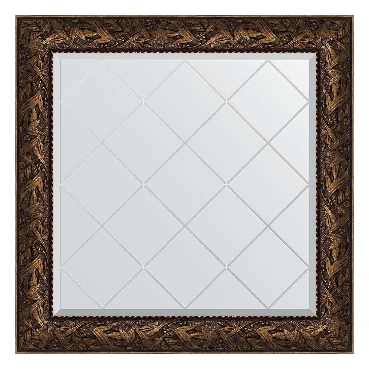Зеркало с гравировкой в багетной раме Evoform византия бронза 99 мм 89x89 см