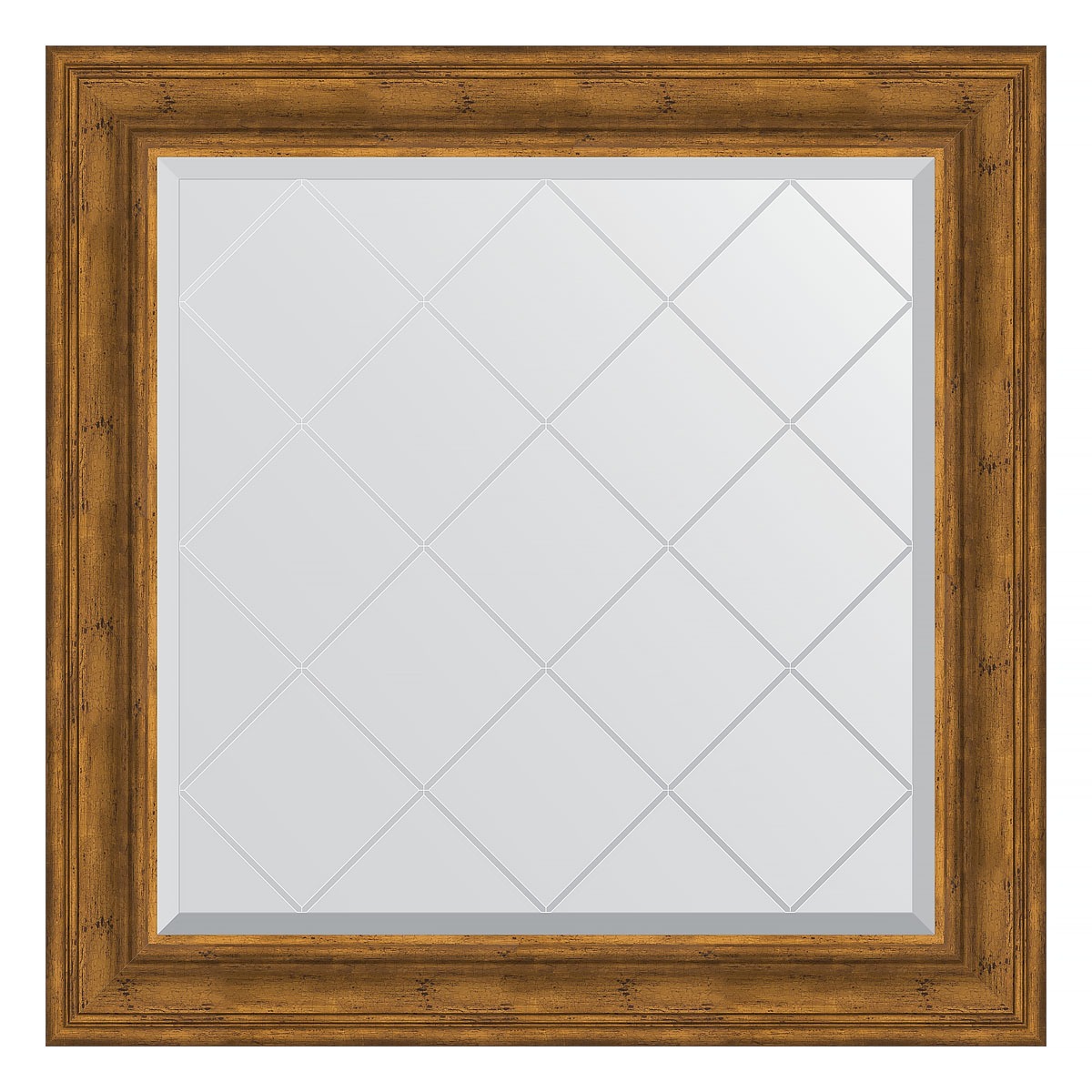 Зеркало с гравировкой в багетной раме Evoform травленая бронза 99 мм 89x89 см зеркало с гравировкой в багетной раме evoform византия бронза 99 мм 89x89 см