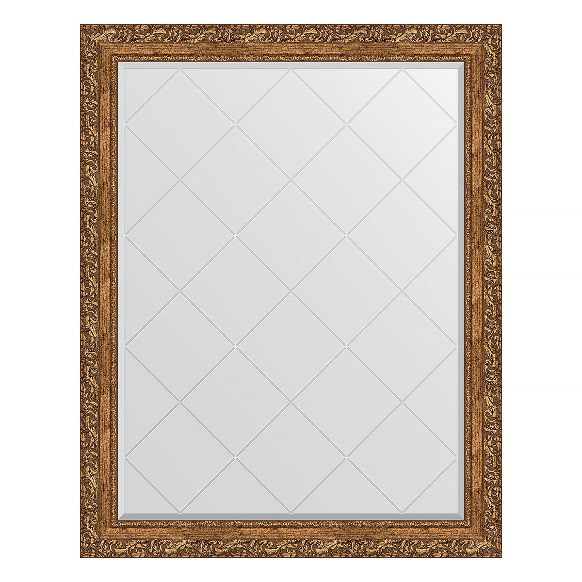 Зеркало с гравировкой в багетной раме Evoform виньетка бронзовая 85 мм 95x120 см