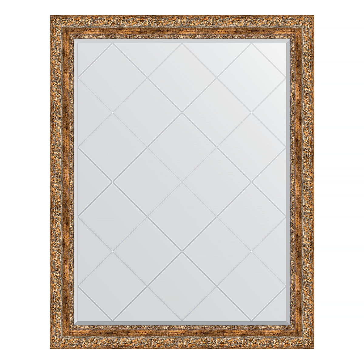 фото Зеркало с гравировкой в багетной раме evoform виньетка античная бронза 85 мм 95x120 см
