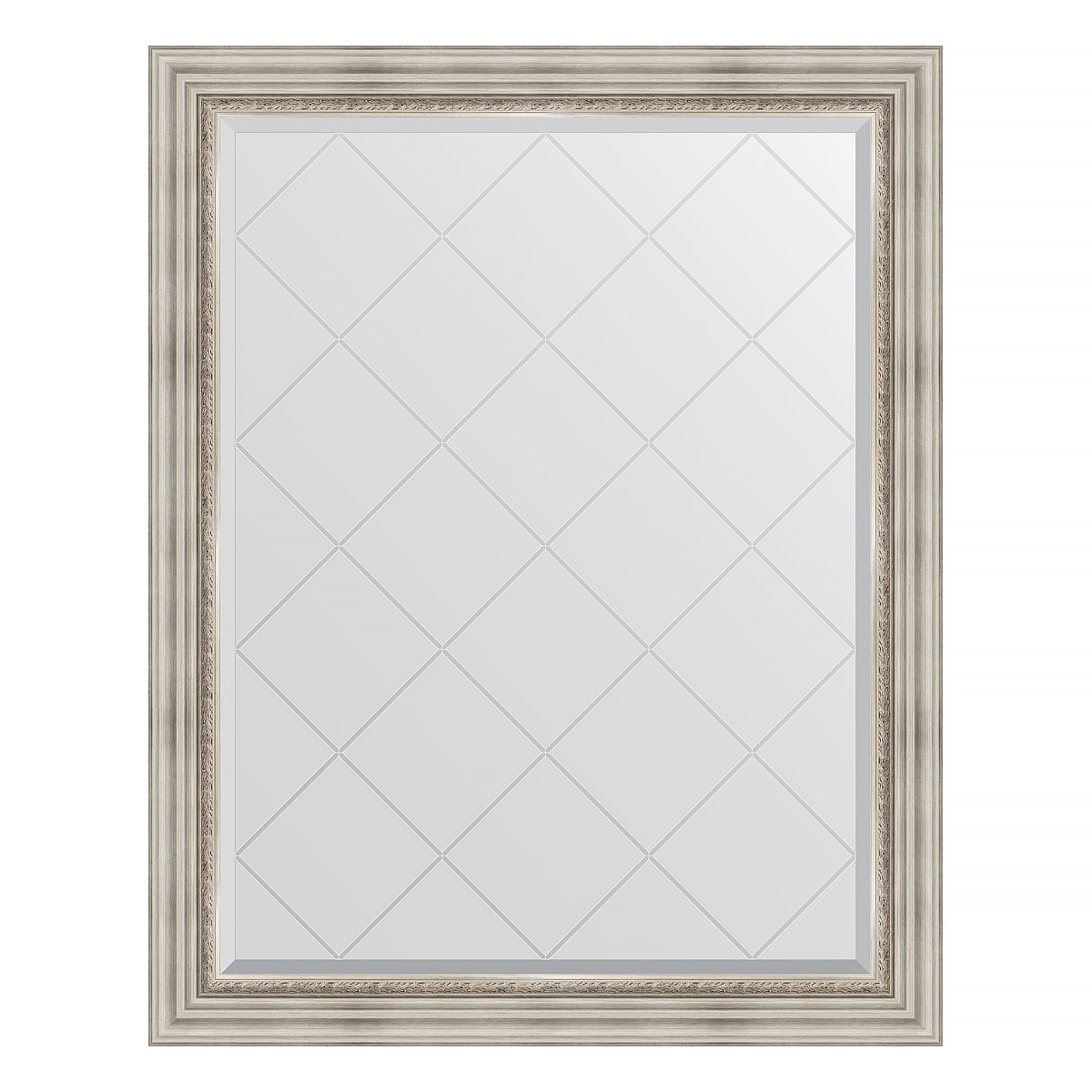 фото Зеркало с гравировкой в багетной раме evoform римское серебро 88 мм 96x121 см