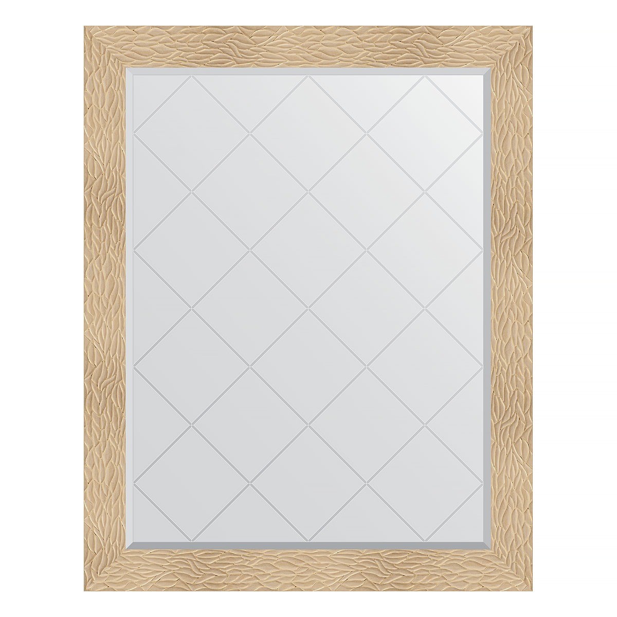 фото Зеркало с гравировкой в багетной раме evoform золотые дюны 90 мм 96x121 см