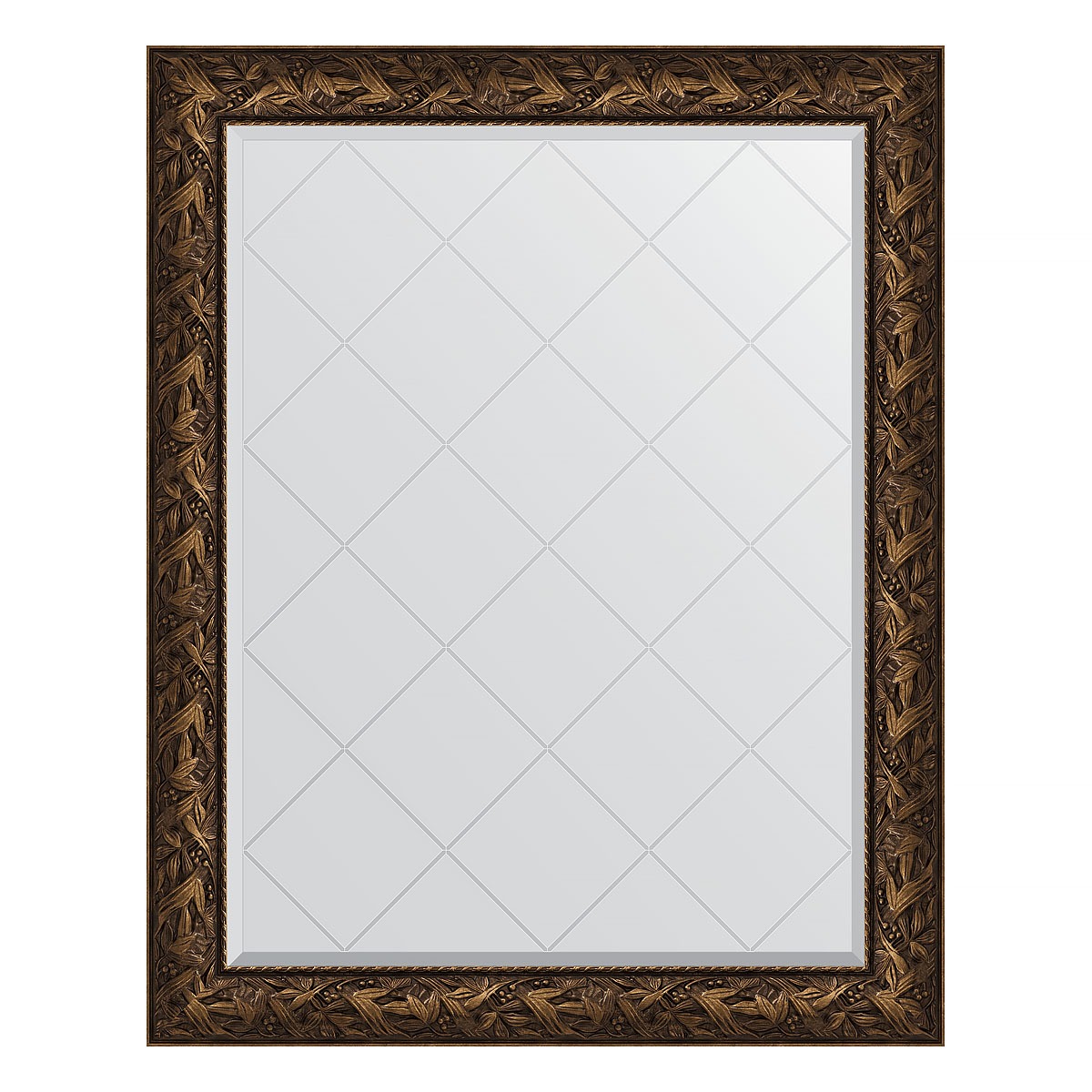 фото Зеркало с гравировкой в багетной раме evoform византия бронза 99 мм 99x124 см